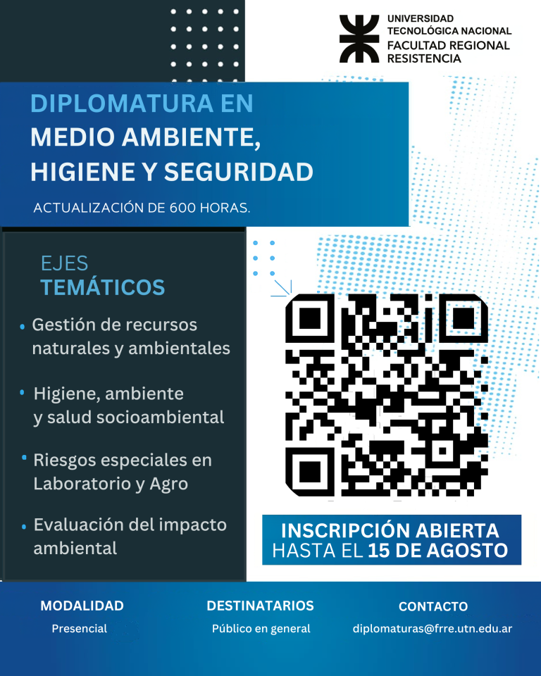 Se extienden las inscripciones para la Diplomatura en Medio Ambiente, Higiene y Seguridad